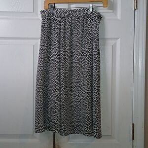 Chaus black white polka dot career business pleated skirt  Sz 10 NWOT